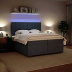 vidaXL Sommier à lattes de lit et matelas Gris foncé 200x200cm Velours