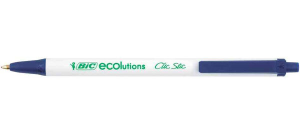 Stylo bille ECO CLIC STIC Pte Moy. 1 mm Encre Bleue BIC