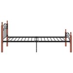 vidaXL Cadre de lit sans matelas noir métal bois chêne massif 90x200cm