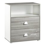 Commode à Langer Smile chêne & silex 2 tiroirs
