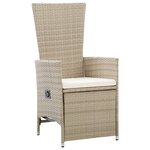 vidaXL Ensemble de salle à manger de jardin 5 pièces avec coussins Beige Rattan Poly