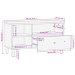 vidaXL Meuble TV noir 80x33x46 cm bois massif de manguier