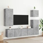 vidaXL Meuble TV mural gris béton 40 5x30x90 cm bois d'ingénierie