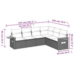 vidaXL Salon de jardin 6 Pièces avec coussins noir résine tressée