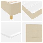 vidaXL Lit à ressorts avec matelas crème 100x200 cm en tissu