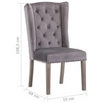 vidaXL Chaises à manger lot de 4 gris velours