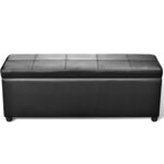 vidaXL Banc long de rangement Bois Noir