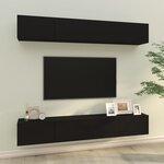 vidaXL Meubles TV muraux 4 Pièces Noir 100x30x30 cm