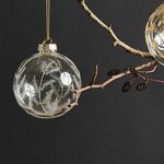 Boule de Noël en verre fougères dorées Ø 8 cm