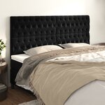 vidaXL Têtes de lit 4 Pièces Noir 90x7x78/88 cm Velours