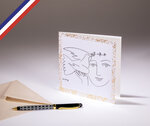 Carte double le musée créée et imprimée en france sur papier certifié fsc - le visage de la paix de pablo picasso