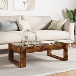 vidaXL Table basse avec LED infini chêne fumé 90x53x30 cm