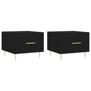 vidaXL Tables basses 2 Pièces noir 50x50x40 cm bois d'ingénierie