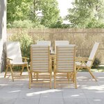 vidaXL Chaises de bistro pliantes lot de 6 et coussins blanc crème
