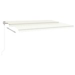 vidaXL Auvent automatique avec capteur de vent et LED 500x300 cm Crème