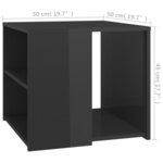 vidaXL Table d'appoint gris brillant 50x50x45 cm bois d'ingénierie