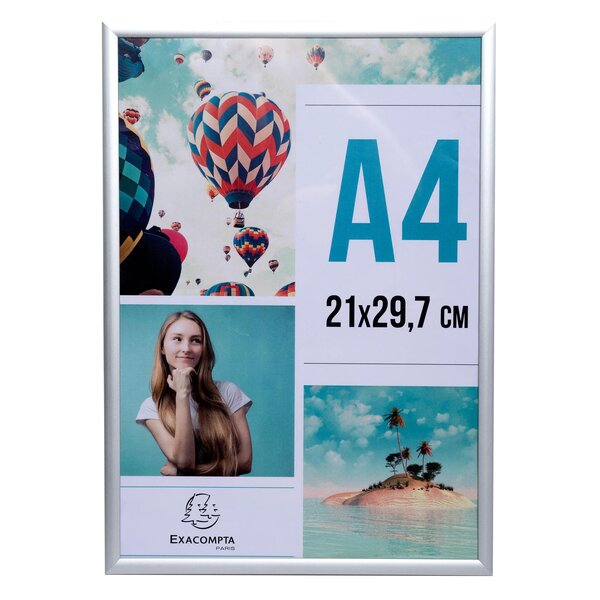 Cadre Photo Aluminium A4 - Argent - X 12 - Exacompta