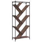 vidaXL Bibliothèque chêne marron 79x30x180 cm bois ingénierie et métal