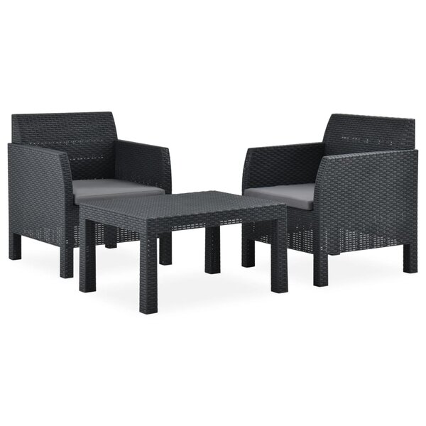 Salon de jardin meuble d'extérieur ensemble de mobilier 3 pièces avec coussins pp rotin anthracite 02_0015988
