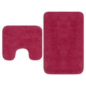 vidaXL Tapis de salle de bain 2 Pièces Tissu Fuchsia