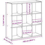 vidaXL Bibliothèque noir 102x32x102 cm bois d'ingénierie