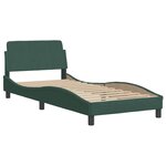 vidaXL Cadre de lit avec lumières LED vert foncé 90x190 cm velours