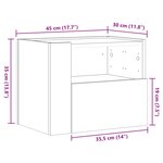 vidaXL Tables de chevet murales 2 Pièces gris béton 45x30x35 cm