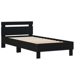 vidaXL Cadre de lit avec tête de lit et lumières LED noir 100x200 cm