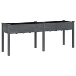 vidaXL Jardinière avec doublure gris 203x53x76 cm bois massif de sapin