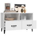 vidaXL Meuble TV Blanc brillant 80x36x50 cm Bois d'ingénierie
