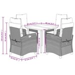 vidaXL Ensemble à manger de jardin 5 Pièces et coussins marron poly rotin