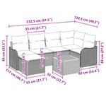 Canapé de Jardin 7 pièces vidaXL avec Coussins Gris Rattan Acacia