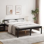 vidaXL Lit pour personne âgée noir 150x200 cm bois de pin massif