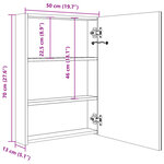 vidaXL Armoire de salle de bain à miroir LED Blanc brillant 50x13x70cm