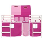 vidaXL Lit mezzanine enfants avec tunnel sans matelas rose 90x200 cm