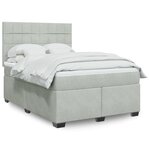vidaXL Sommier à lattes de lit et matelas Gris clair 160x200cm Velours