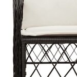 vidaXL Chaises de jardin avec coussins lot de 2 noir résine tressée