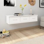 vidaXL Étagère murale avec tiroirs Blanc 88x26x18 5 cm bois ingénierie