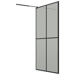 vidaXL Écran de douche 118x190 cm Verre trempé foncé