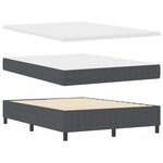 vidaXL Lit à ressorts avec matelas & lumière LED gris foncé 160x200 cm Tissu côtelé