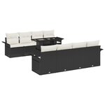 Ensemble de canapé de jardin vidaXL 9 pièces avec coussins en poly rotin noir