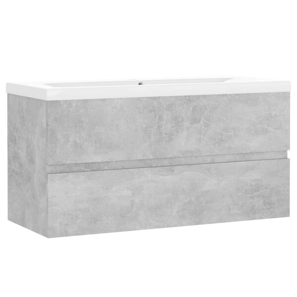 vidaXL Armoire d'évier et lavabo intégré Gris béton Bois d'ingénierie