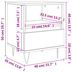 vidaXL Tables de chevet 2 Pièces blanc 40x35x50 cm bois d’ingénierie