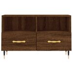 vidaXL Meuble TV Chêne marron 80x36x50 cm Bois d'ingénierie