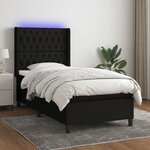 vidaXL Sommier à lattes de lit matelas et LED Noir 80x200cm Tissu