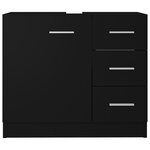 vidaXL Armoire d'évier Noir 63x30x54 cm Bois d'ingénierie