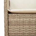 vidaXL Ensemble à manger de jardin et coussins 9 Pièces beige Poly rotin