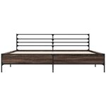 vidaXL Cadre de lit chêne marron 180x200 cm bois d'ingénierie et métal