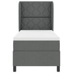 Lit Box Spring vidaXL avec Matelas en Gris Foncé  80x200 cm  Tissu