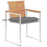 vidaXL Chaises de jardin lot de 8 avec coussins Bois de teck massif